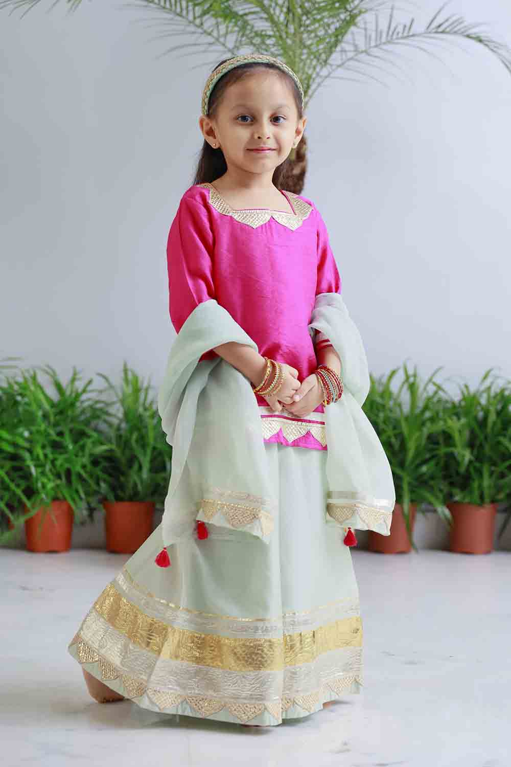 Heavy Gota palazzo set for infant girls