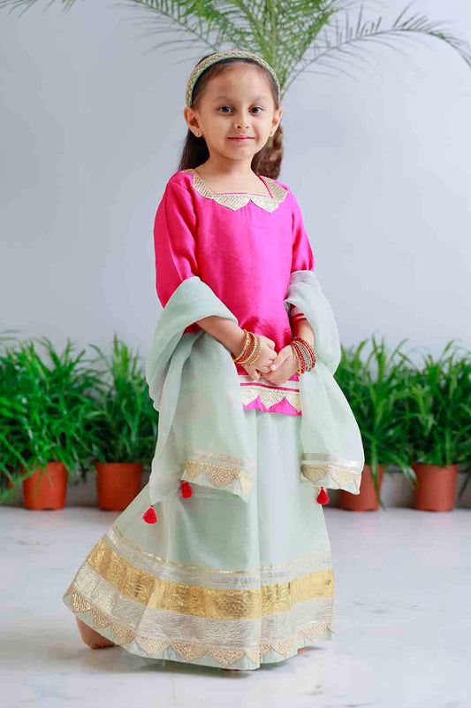 Heavy Gota palazzo set for infant girls