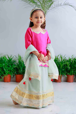 Heavy Gota palazzo set for infant girls