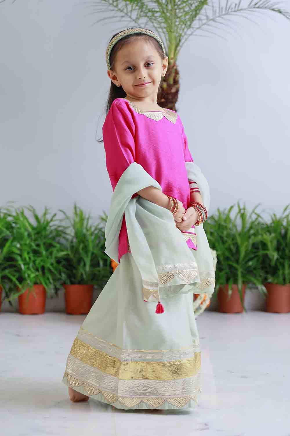 Heavy Gota palazzo set for infant girls