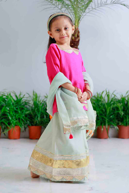 Heavy Gota palazzo set for infant girls