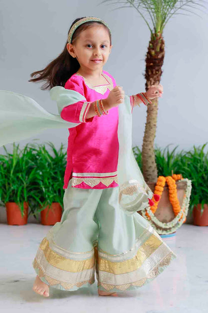 Heavy Gota palazzo set for infant girls