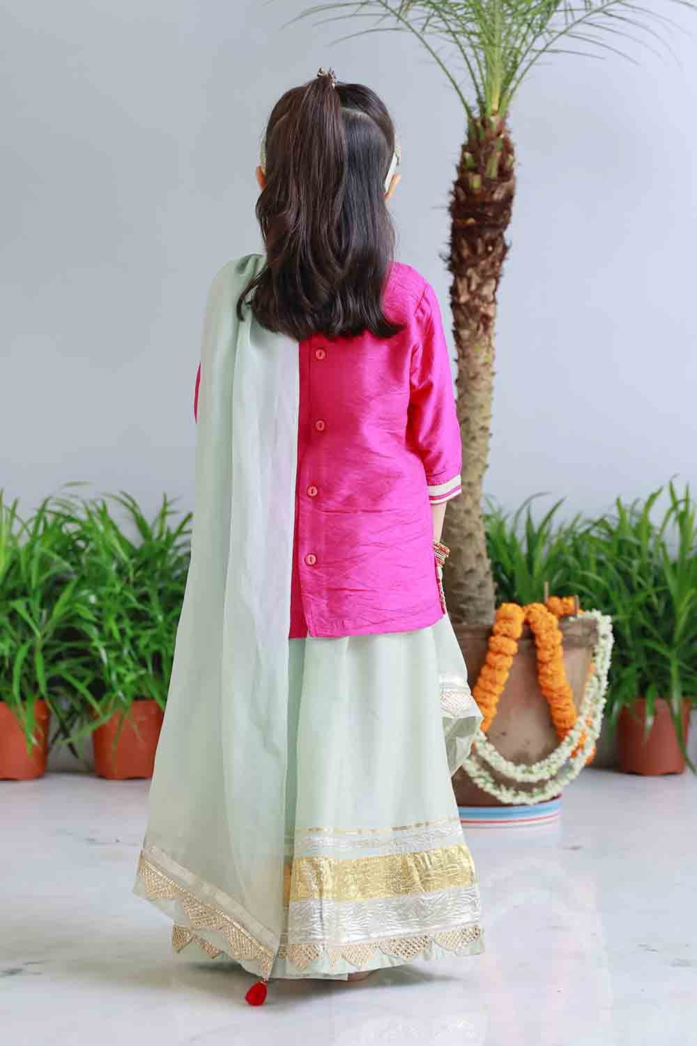 Heavy Gota palazzo set for infant girls