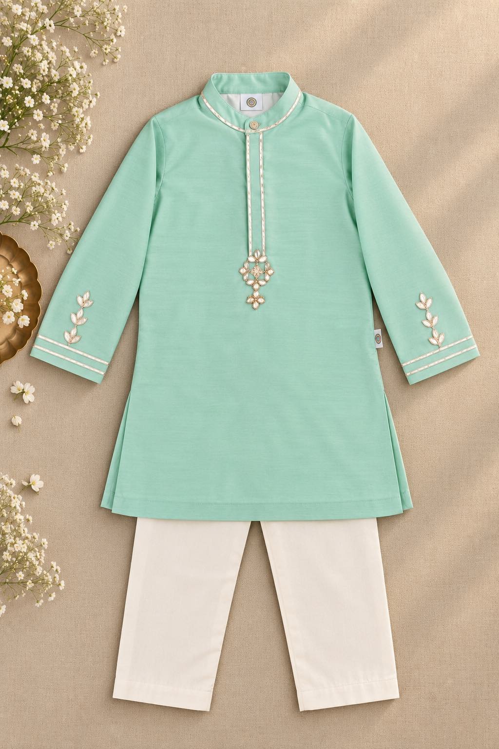 Seagreen Gota kurta set for infant boys