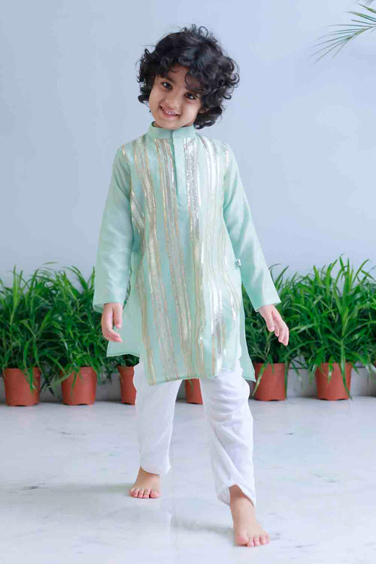 Gota embellished kurta set for infant boys