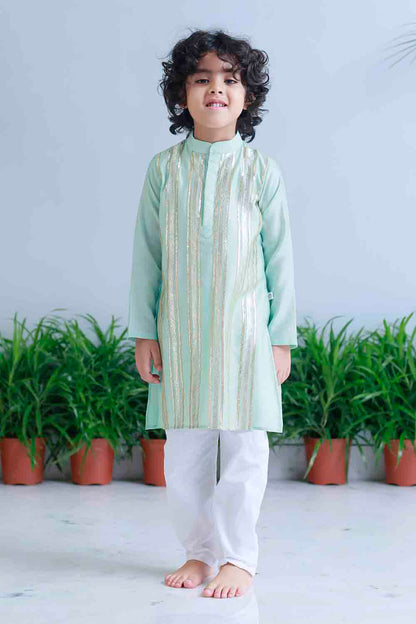 Gota embellished kurta set for infant boys