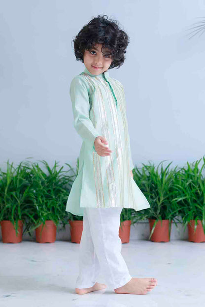 Gota embellished kurta set for infant boys