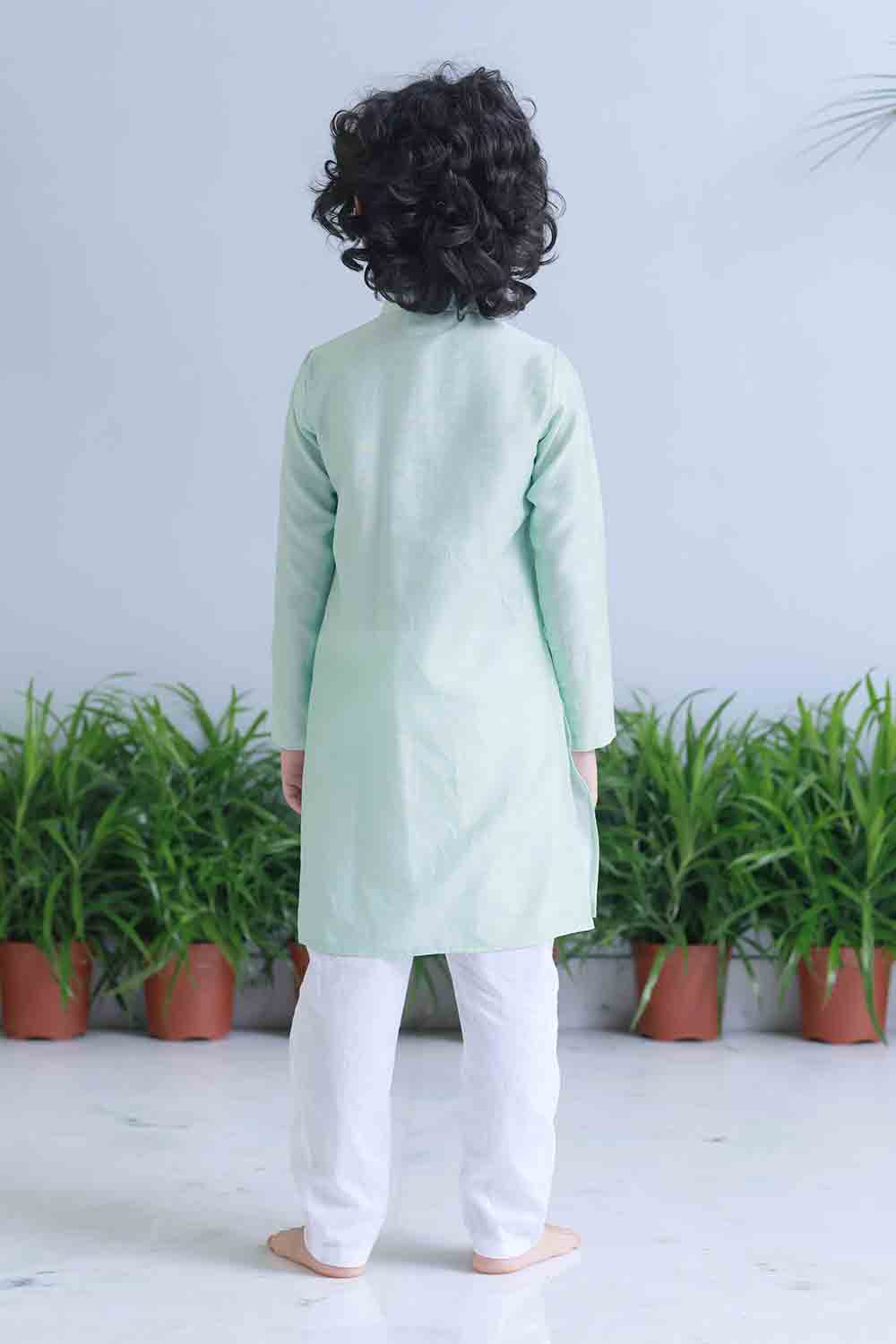 Gota embellished kurta set for infant boys