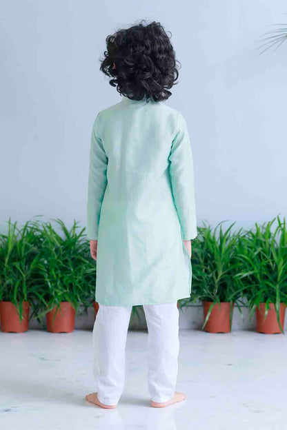 Gota embellished kurta set for infant boys