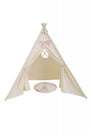 Cream, pretend play tee pee with matching bunting