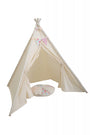 Cream, pretend play tee pee with matching bunting