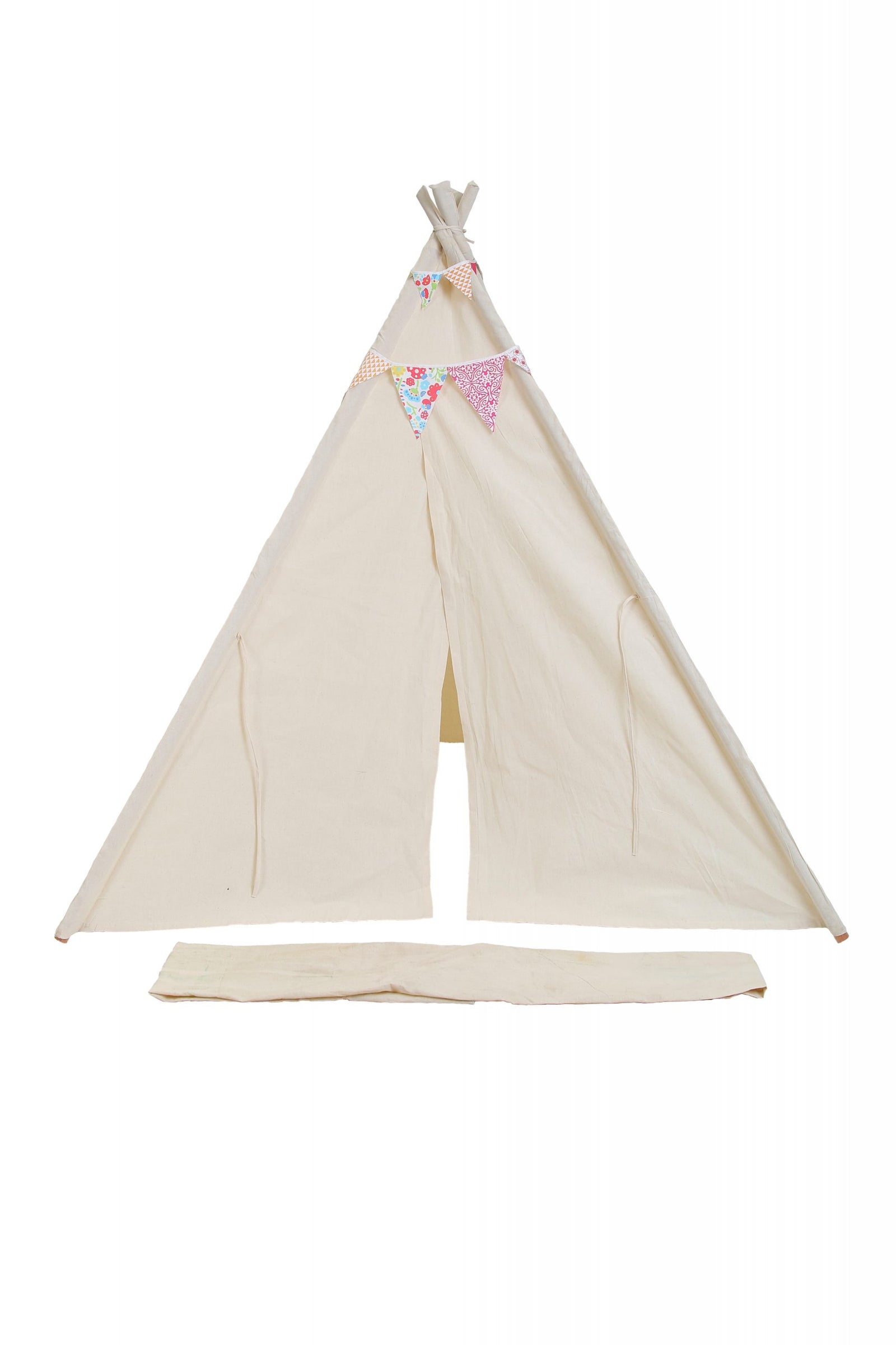 Cream, pretend play tee pee with matching bunting