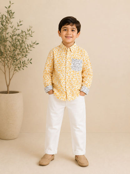 Tulip print full sleeve shirt for boys