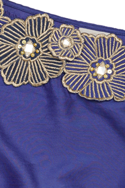 Cobalt 3d off shoulder blouse and palazzo set for girls