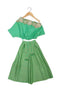 3D Off- shoulder blouse and palazzo set for girls