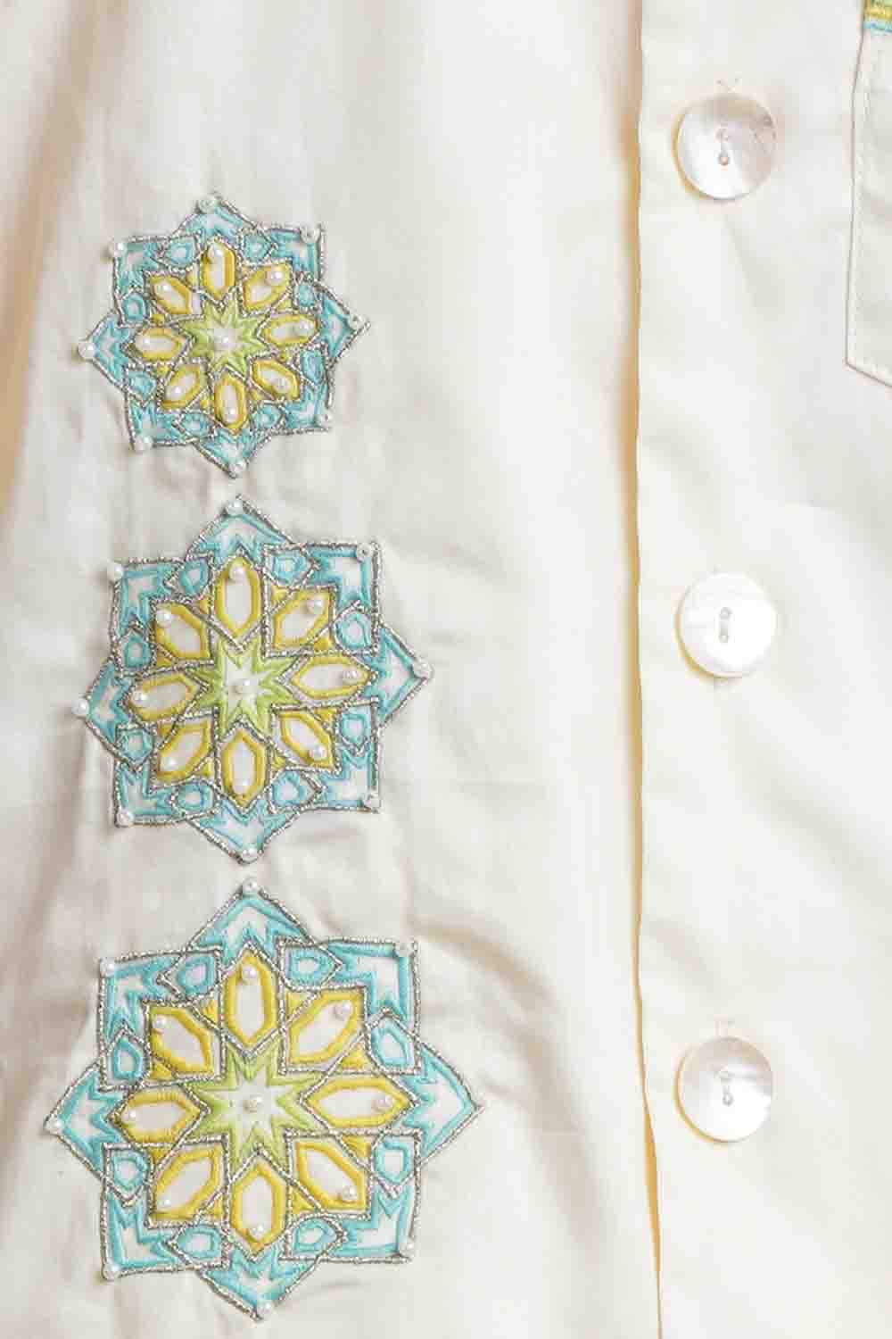 yellow pearl emb bundi set 3